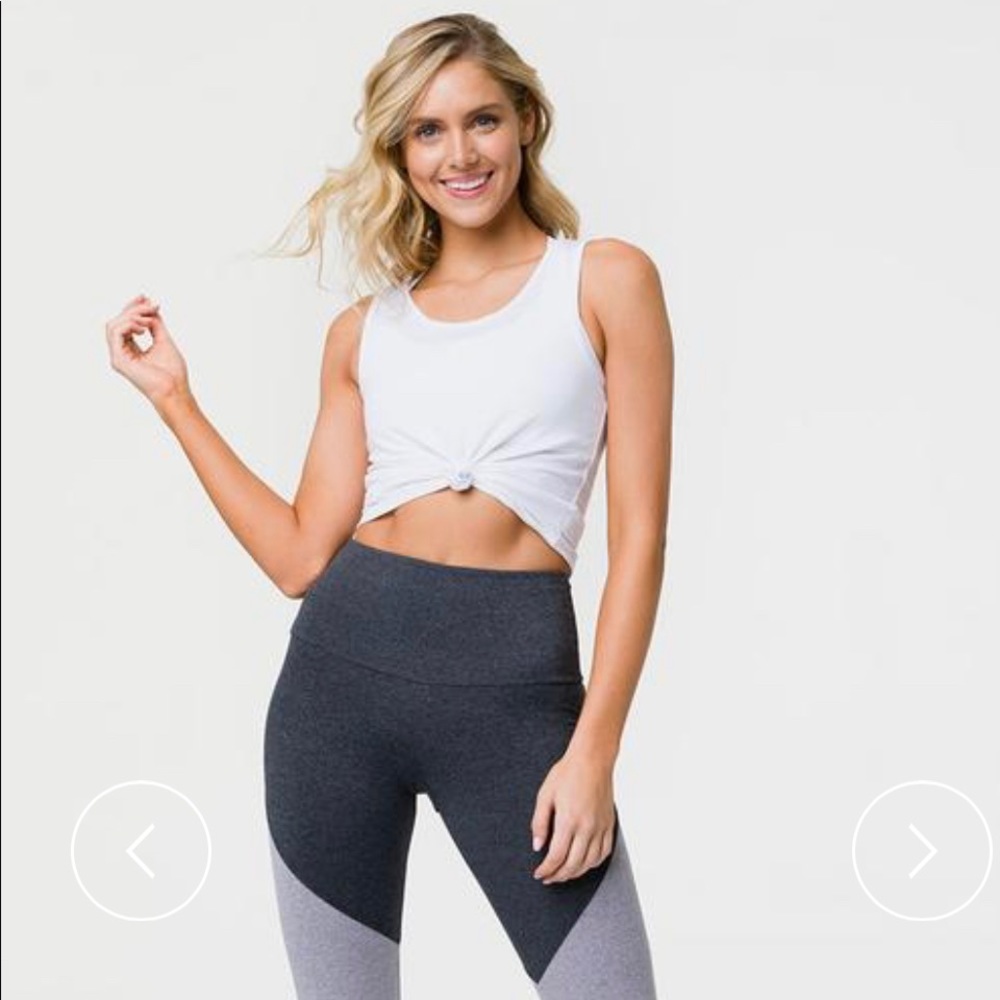 Onzie white knot crop top